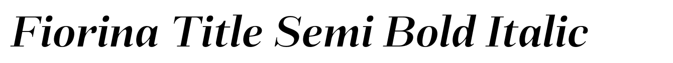 Fiorina Title Semi Bold Italic